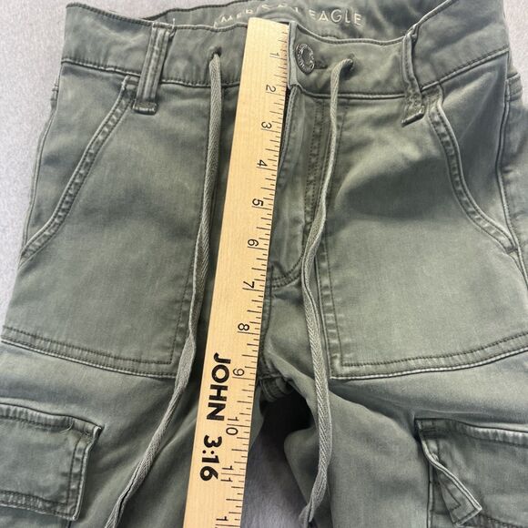 American Eagle Cargo Pants Womens Size 2 Green Super Stretch High Rise Jegging - Picture 8 of 12